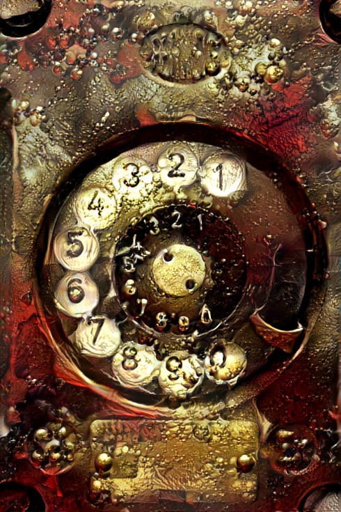 antique dial telephone retextured gold