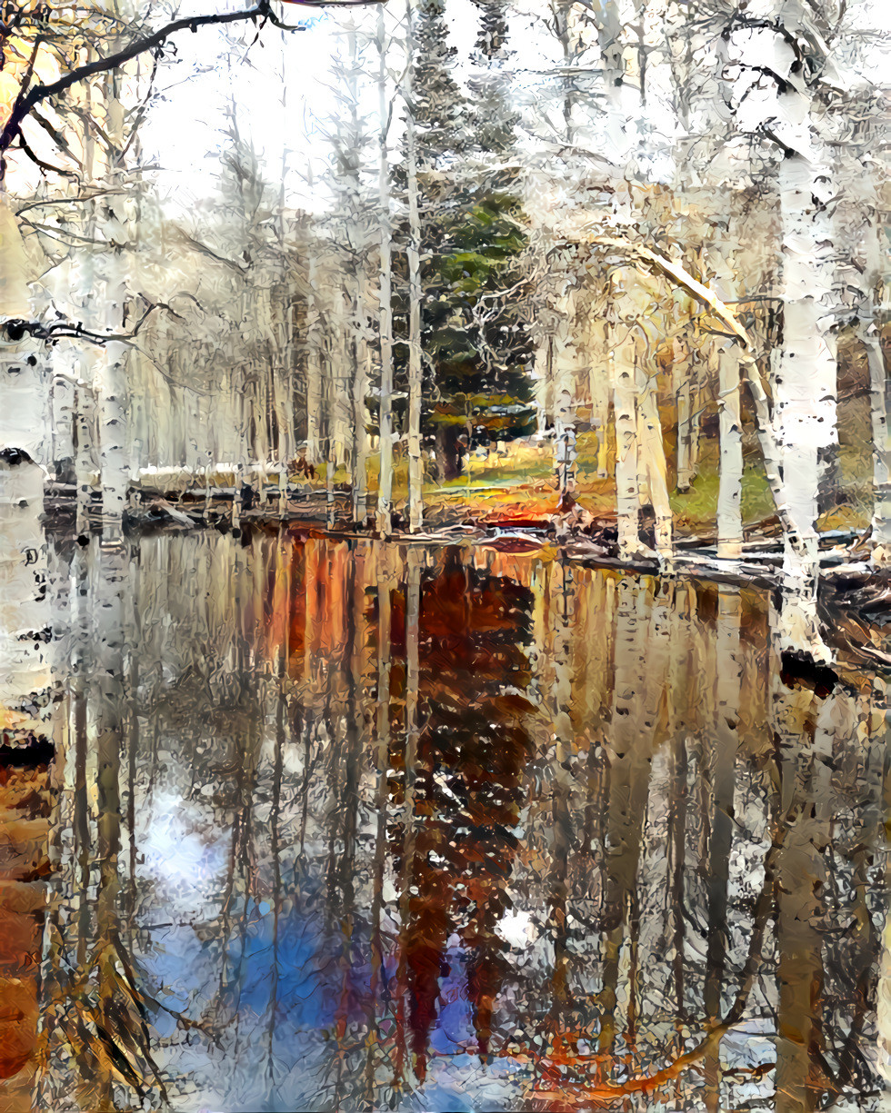 Twin pine reflection