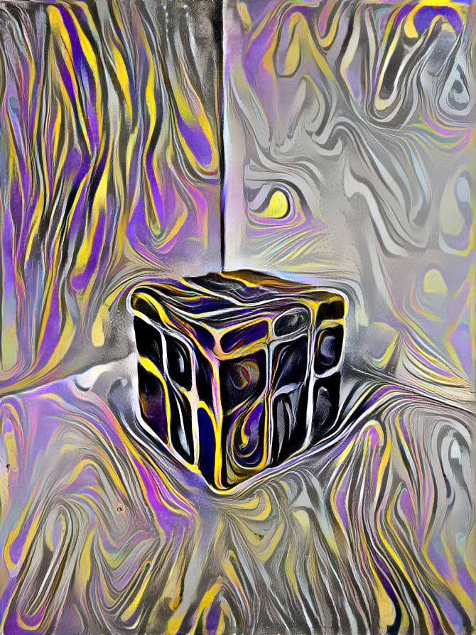 Ebru marbling x mirror cube