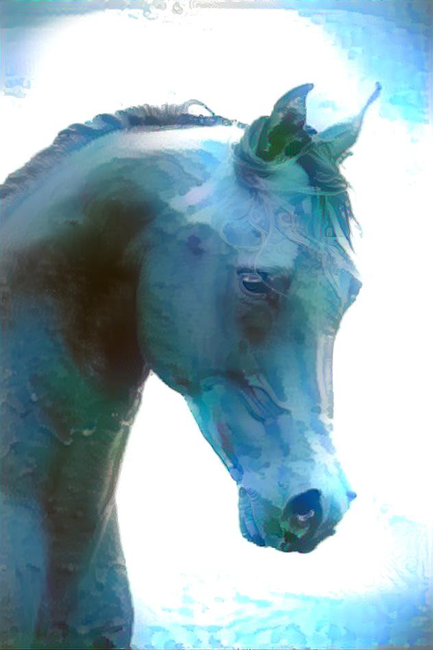  Blue old sad horse