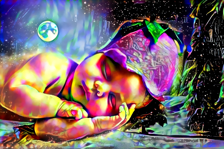 "Little dreamer" _ source: author not found / style: "Celebrating 500 Members" - digital art by Daniel W. Prust to "Deep Dreamers", group on Facebook _ (190813)