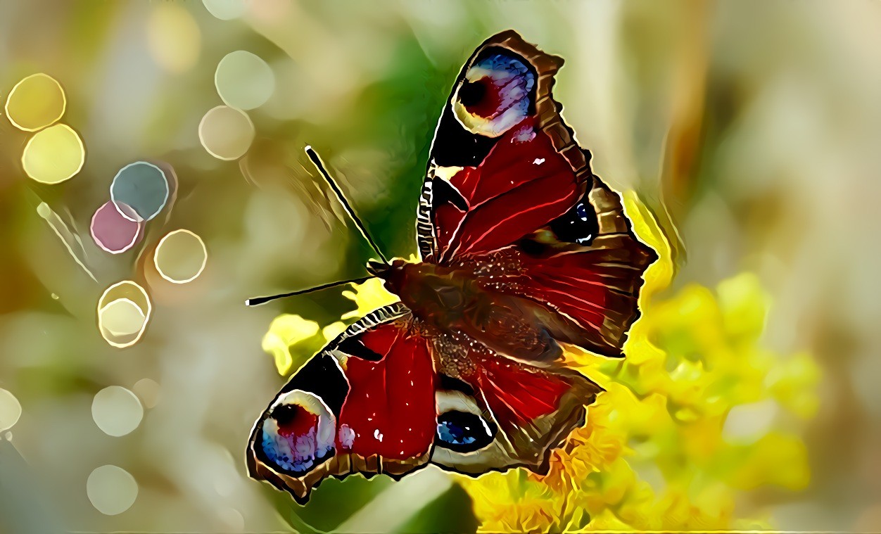 Peacock butterfly (Rusałka pawik). Original photo by Krzysztof Niewolny on Unsplash.