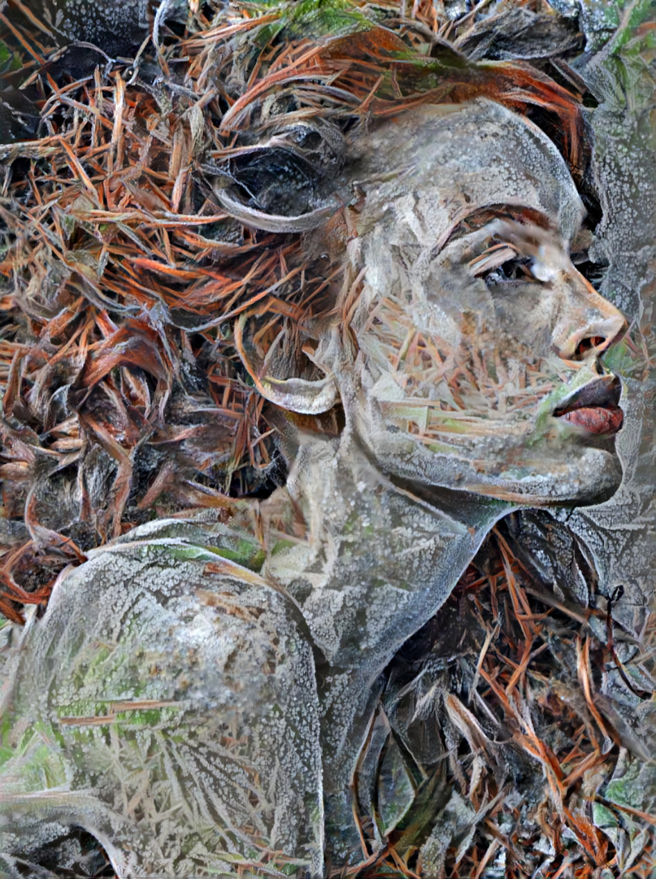 models face made from plant matter
