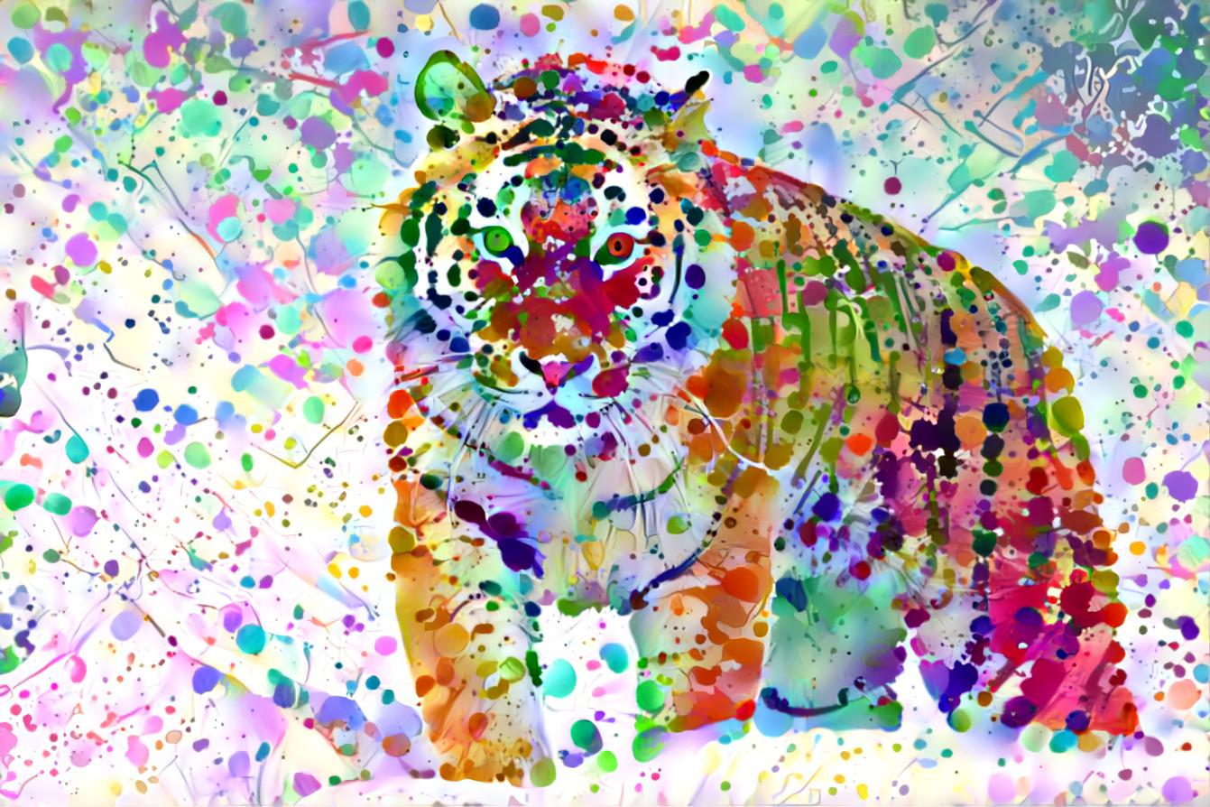 AI Splatter Painted Tiger - DWP Dream Remix