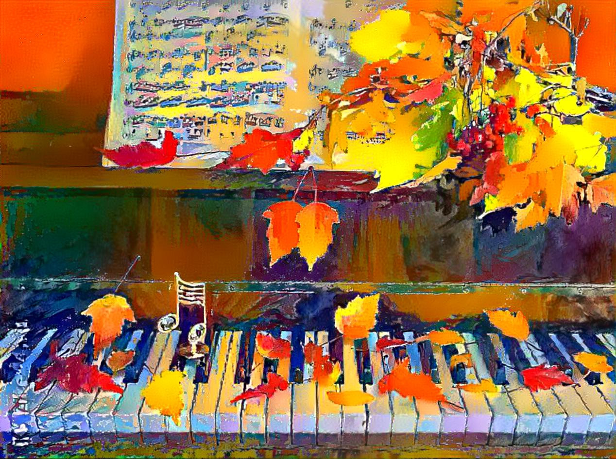 Let's play some Fall music four hands, my friend, /let's play it softly like breeze, /let quiet notes fall like leaves, /let painful memories cease