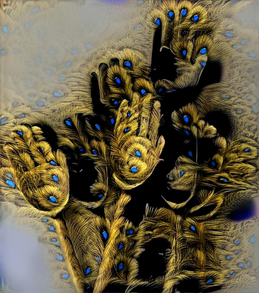 Peacock hands