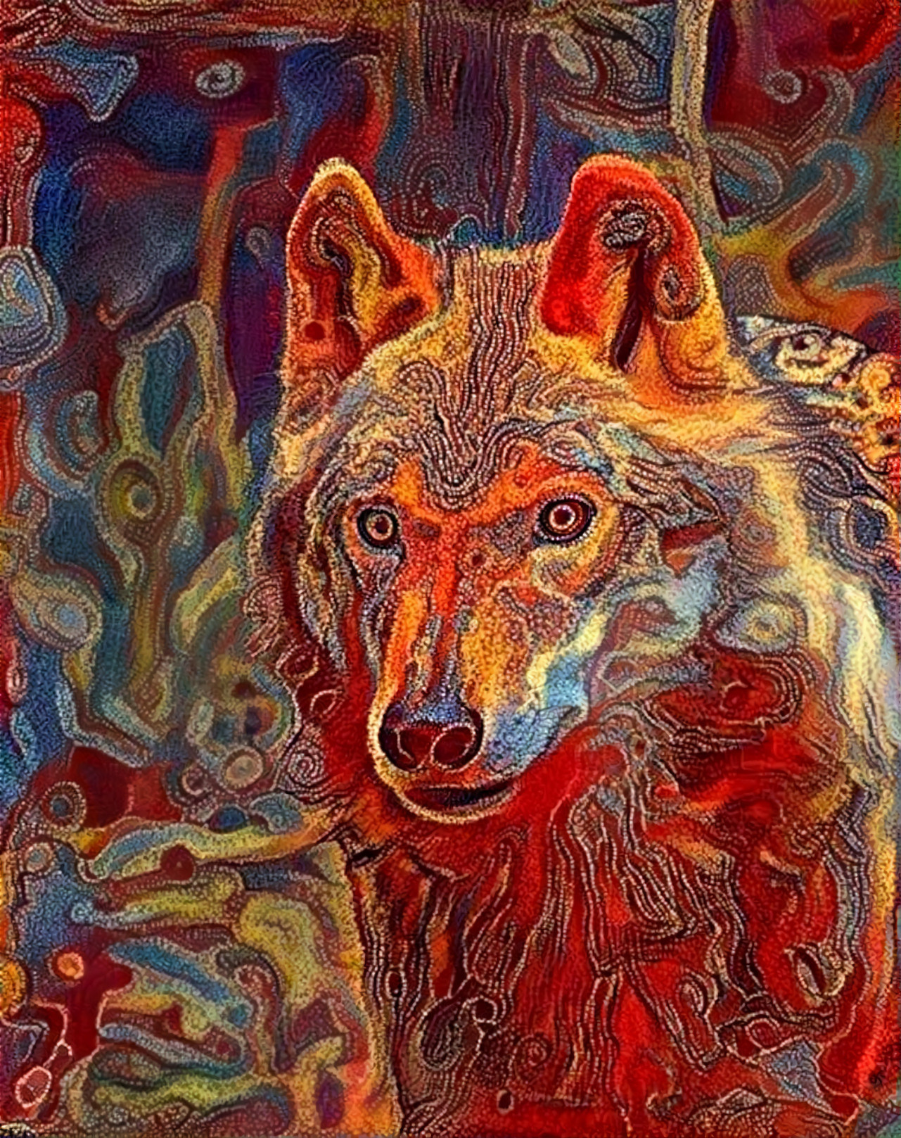 Big red wolf