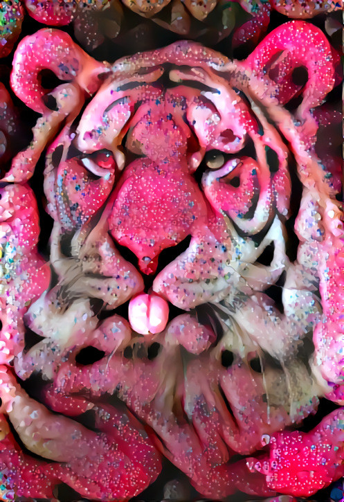 silly photoship tiger has buck teeth