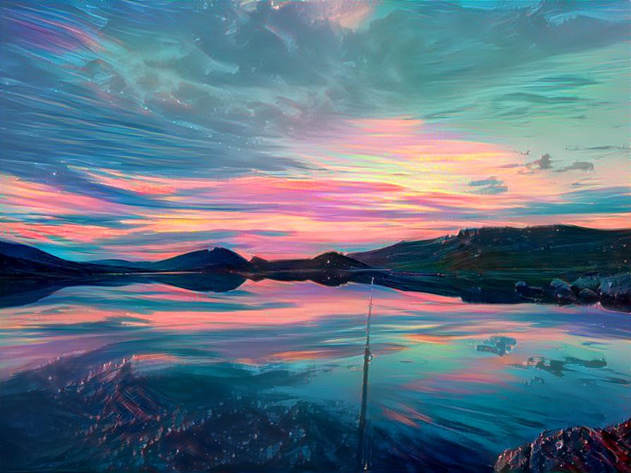 Watercolor lake