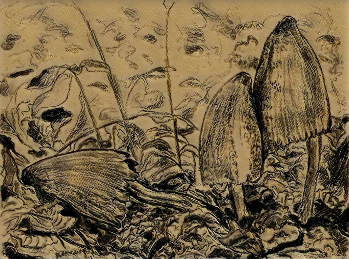 Ink mushrooms, own drawing