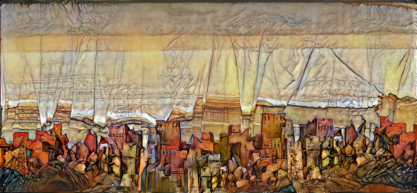 Landschaftsmarmor mit Ruinen