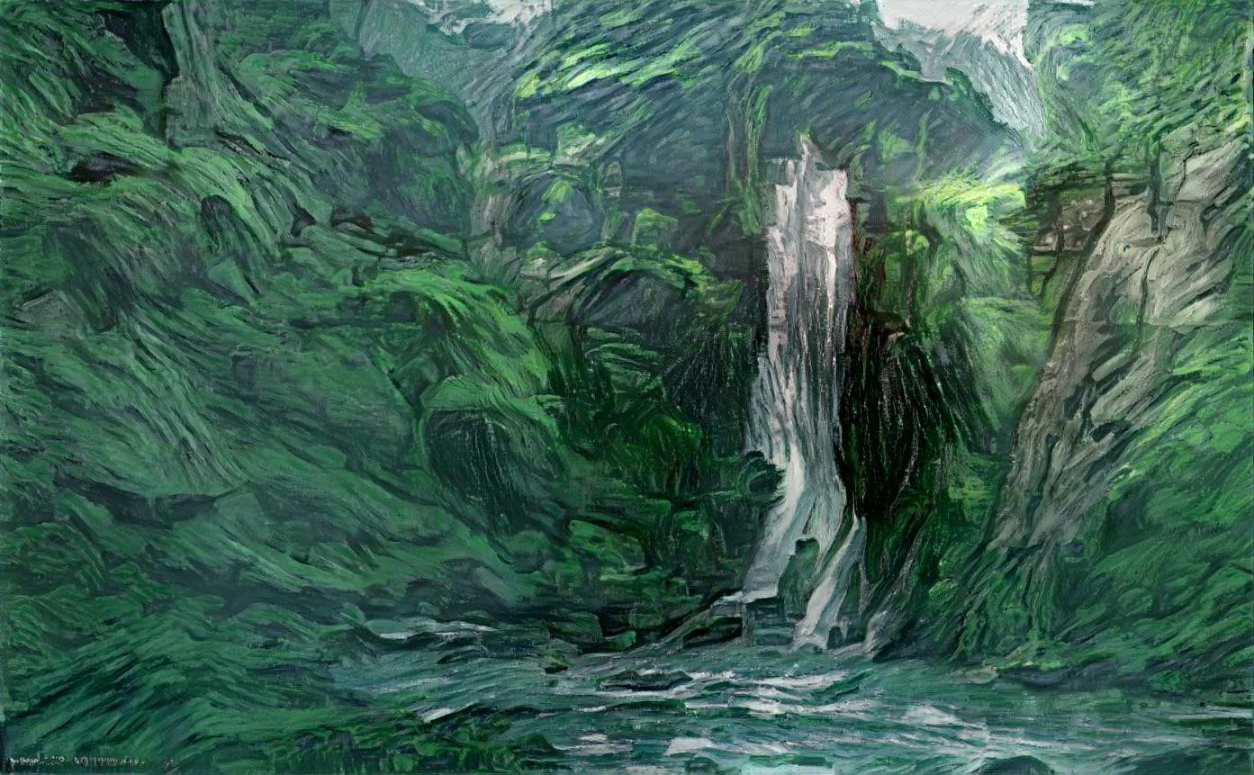 painting waterfall