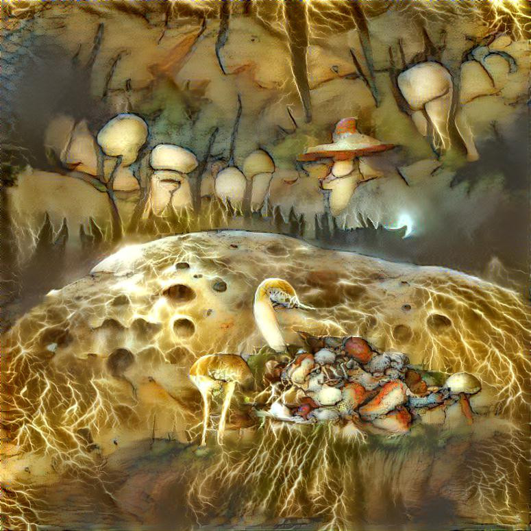 Mushroom micro macro moon