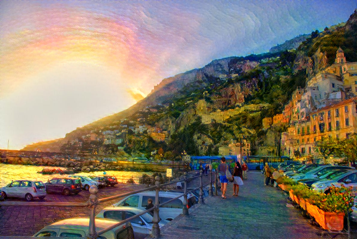 - - - 'Amalfi Coast, Italy' - - - - - - - - - - Digital art by Unreal - from own photo.