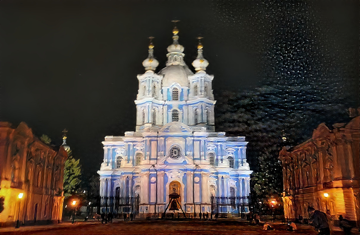 St. Petersburg bei Nacht, Smolny-Kloster (Russia)