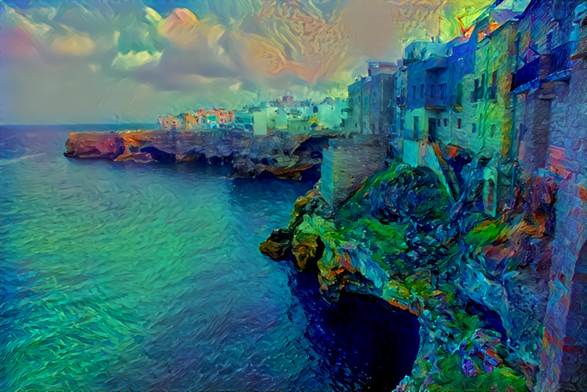 - - - - - 'Italian Clifftop Village' - - - - - Digital art by Unreal - from own photo.