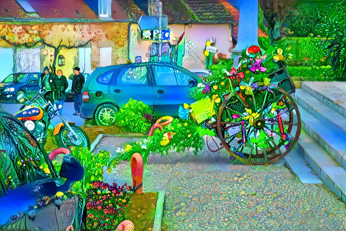 - - - - - 'Village Scene - Central France' - - - - - Digital art by Unreal - from own photo.