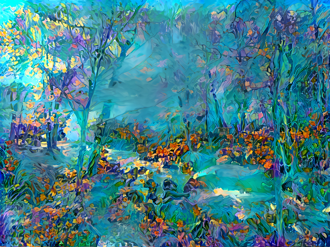 - - - - - 'Woodland Blues' - - - - - Digital art by Unreal - from own photo.