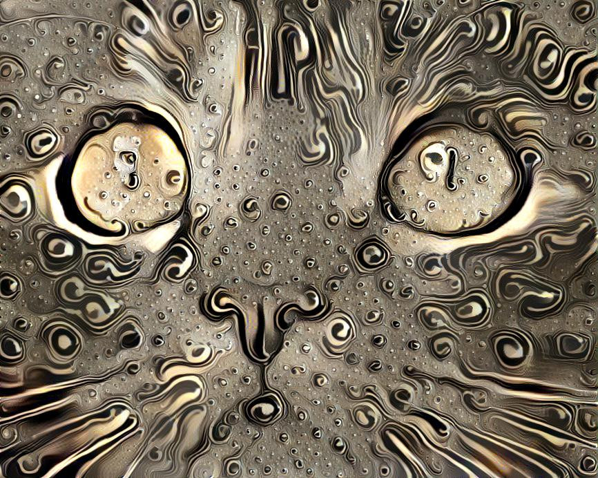 Melted Metal Cat Face