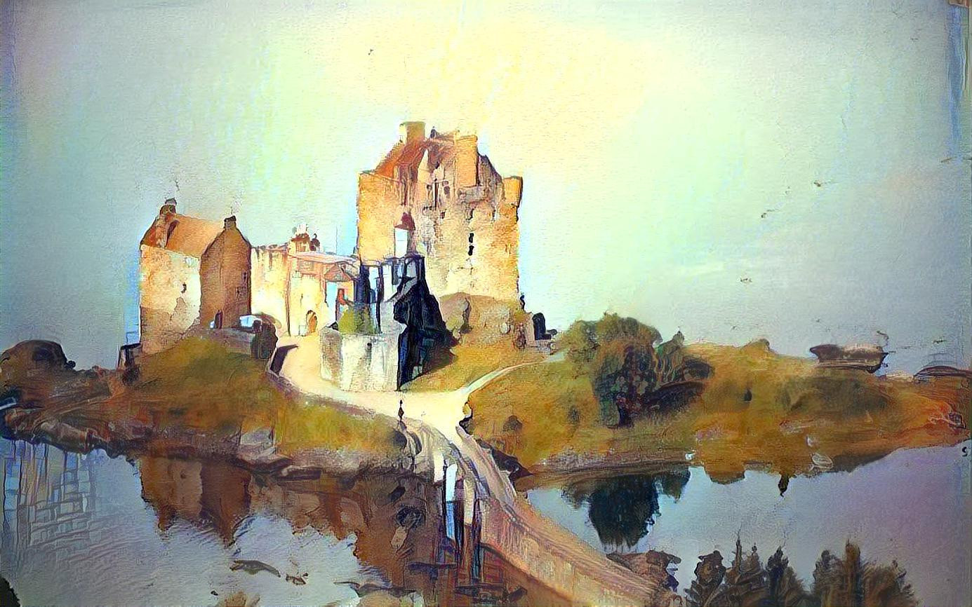 View of Eilean Donan Castle. 1971