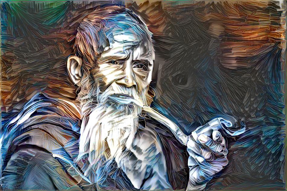 Old Man Smoking Pipe
