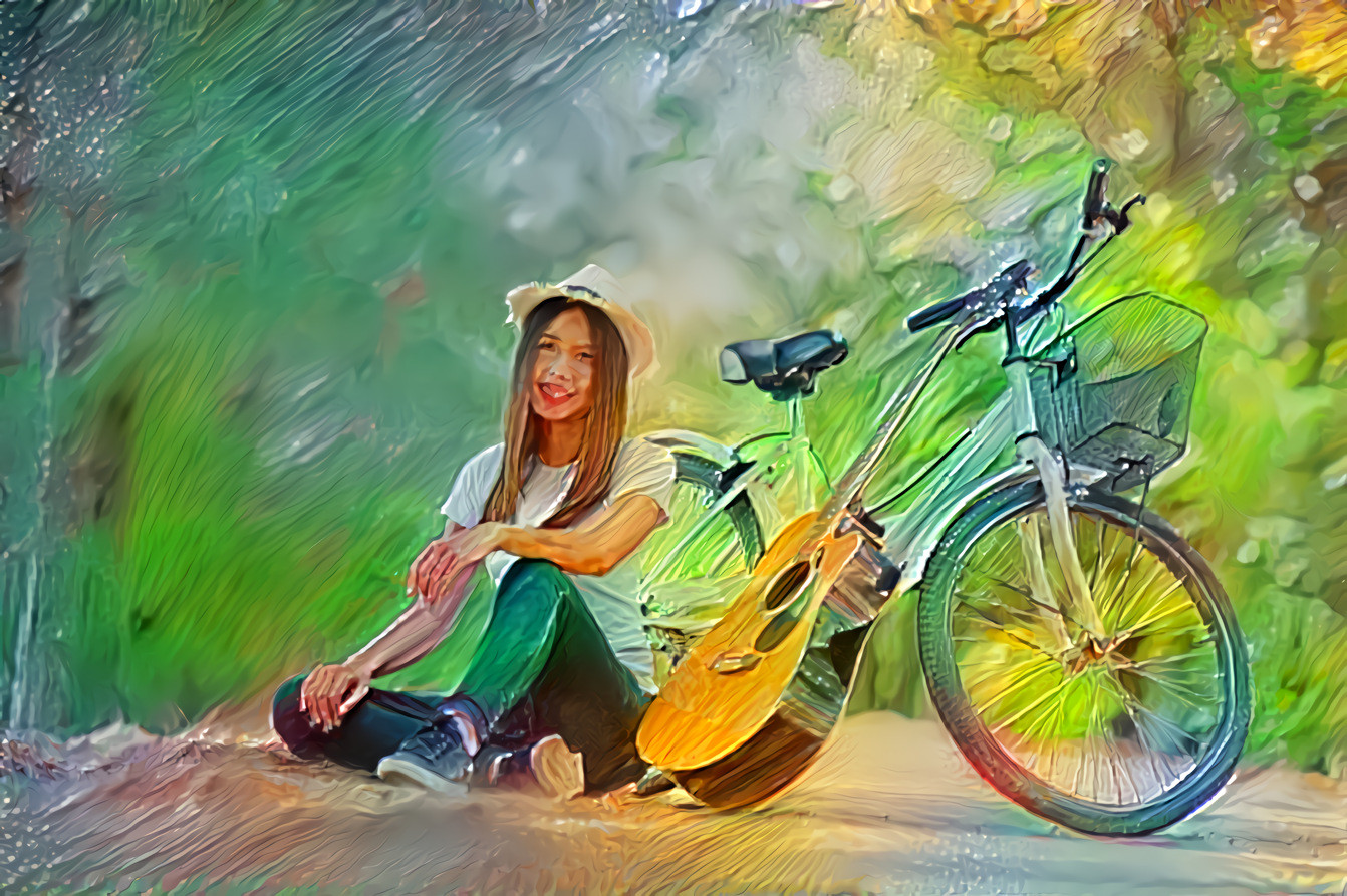 bike ride with guitar