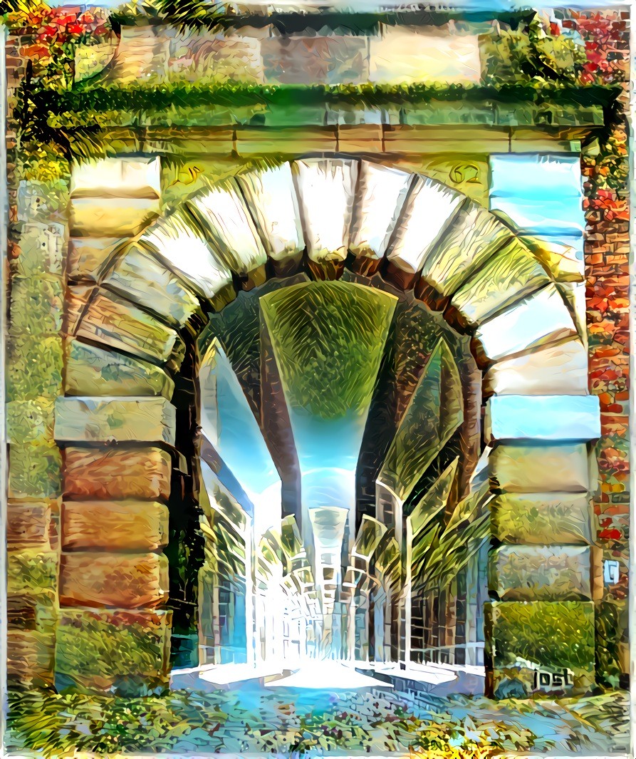 Archway - Collage with Apohysis behind the gate