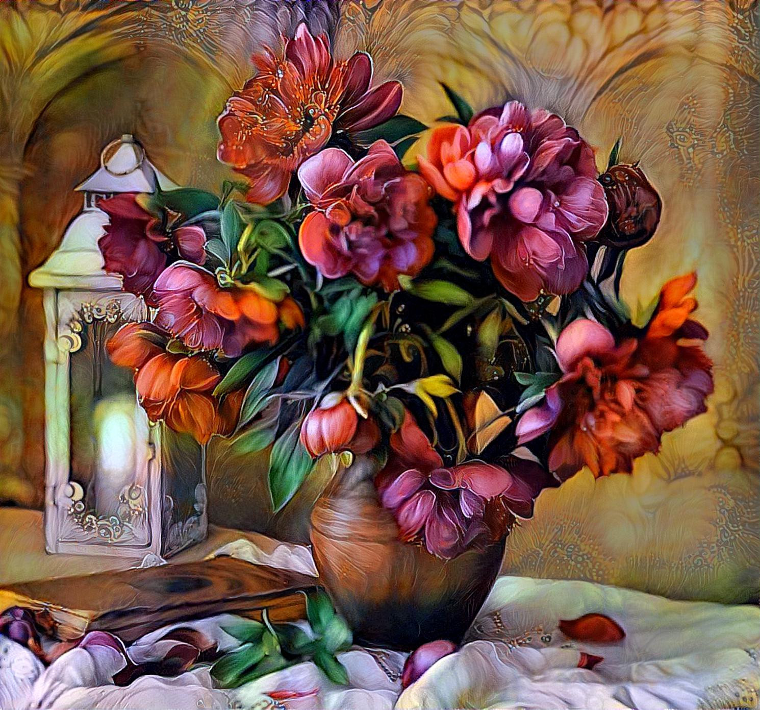 Vase Of Peonies