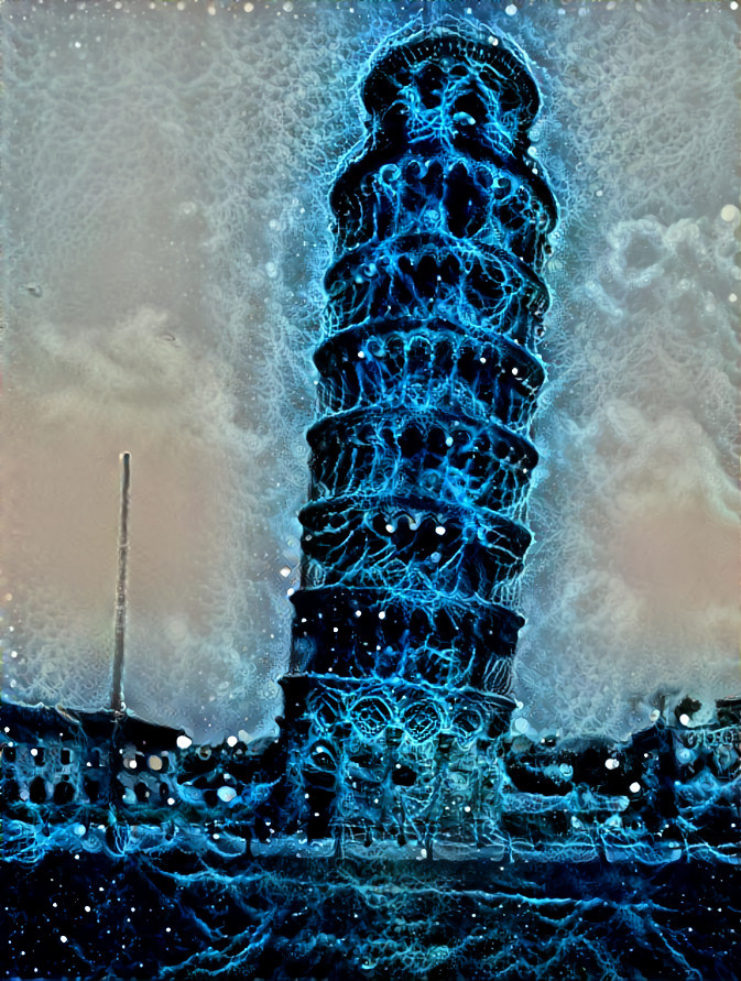 Blue Pisa Tower