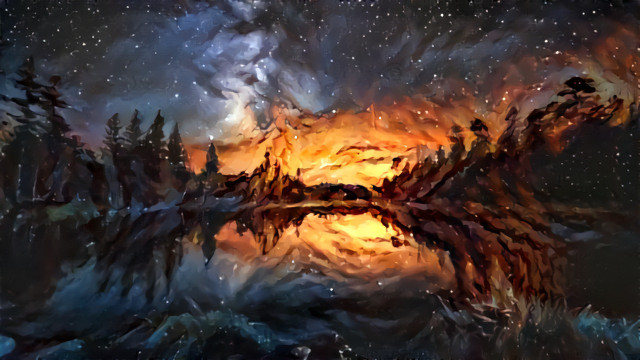 River View of Setting Galaxy