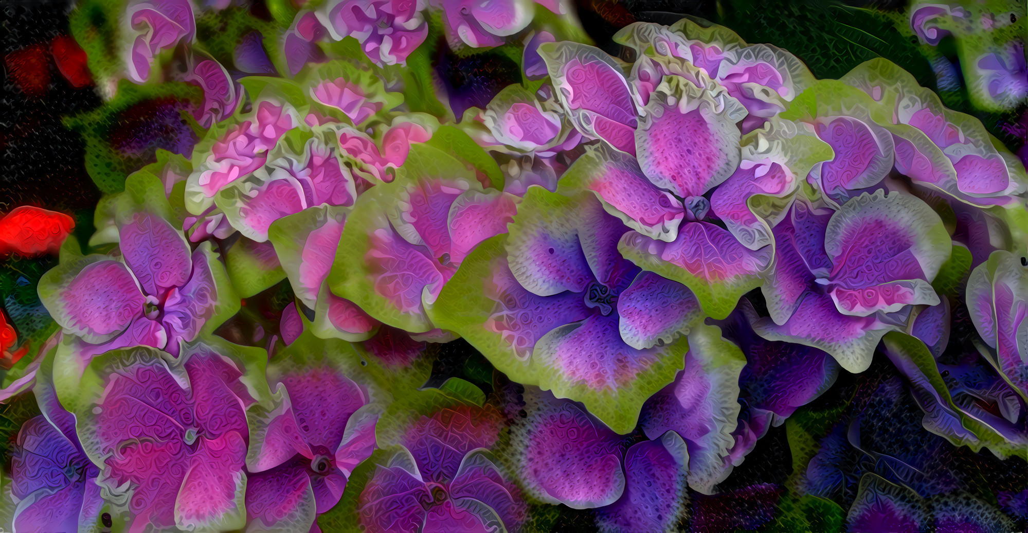Hydrangea Purple and Yellow