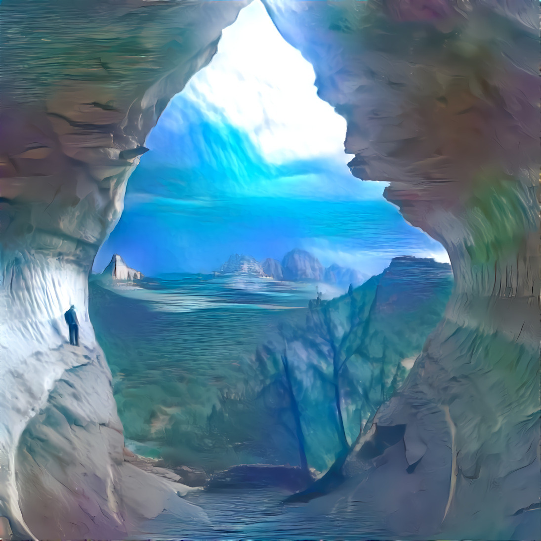 Original photo "Door the the world" taken in Sedona Arizona by Lauren Trench @verylauren - Style photo is "Blue Iceburg" taken in Greenland by Dúlra Photography