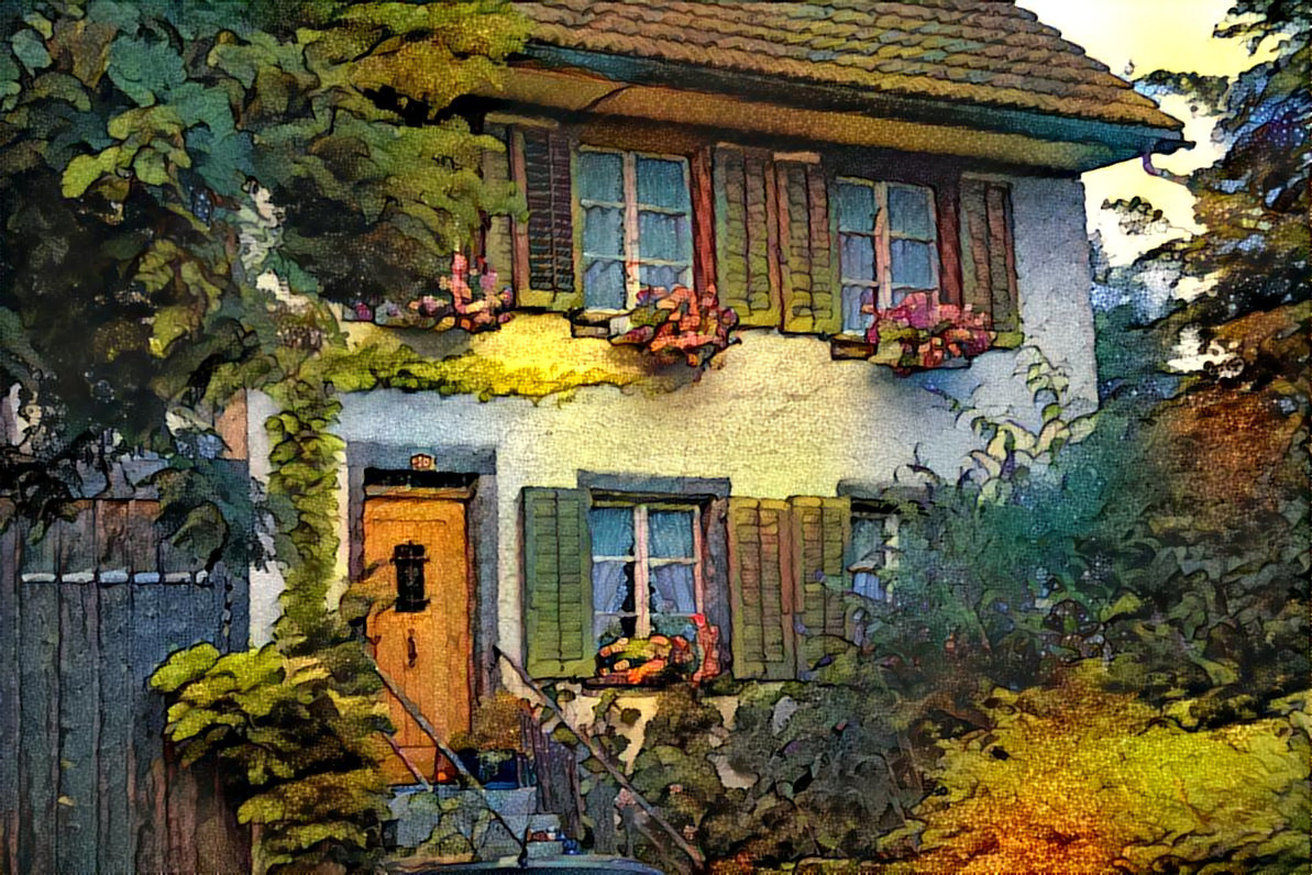 - - -  'Pretty Swiss House'  - - - - - - - - - - Digital art by Unreal - from own photo.