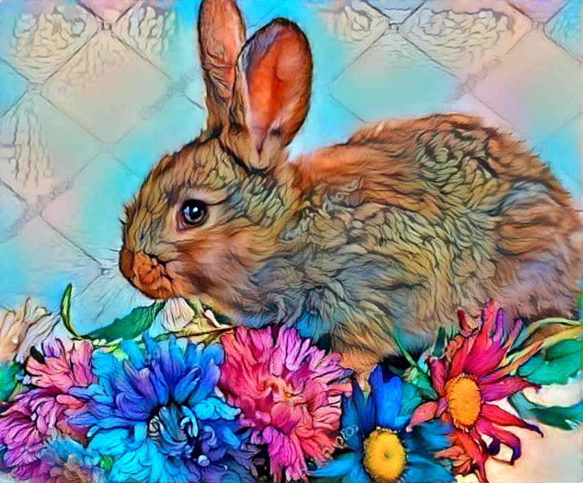 Bunny and Flowers