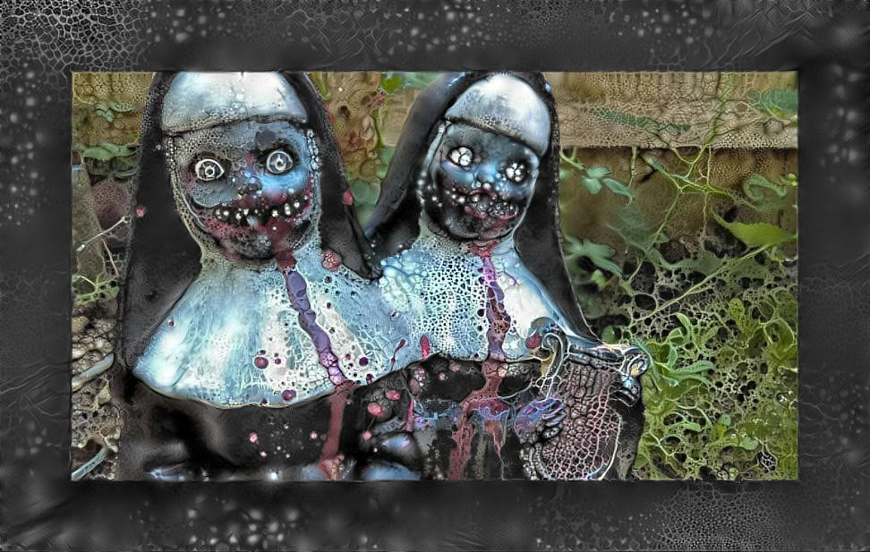 Conjoined nuns I made and photographed.