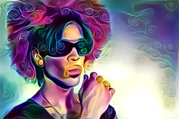 prince, sunglasses, purple hair