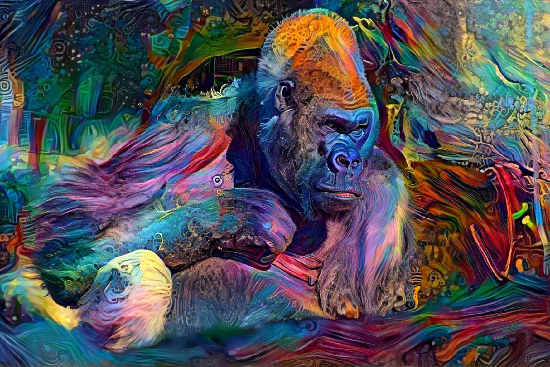 Gorilla in Blue