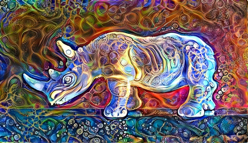Colorful White Rhino