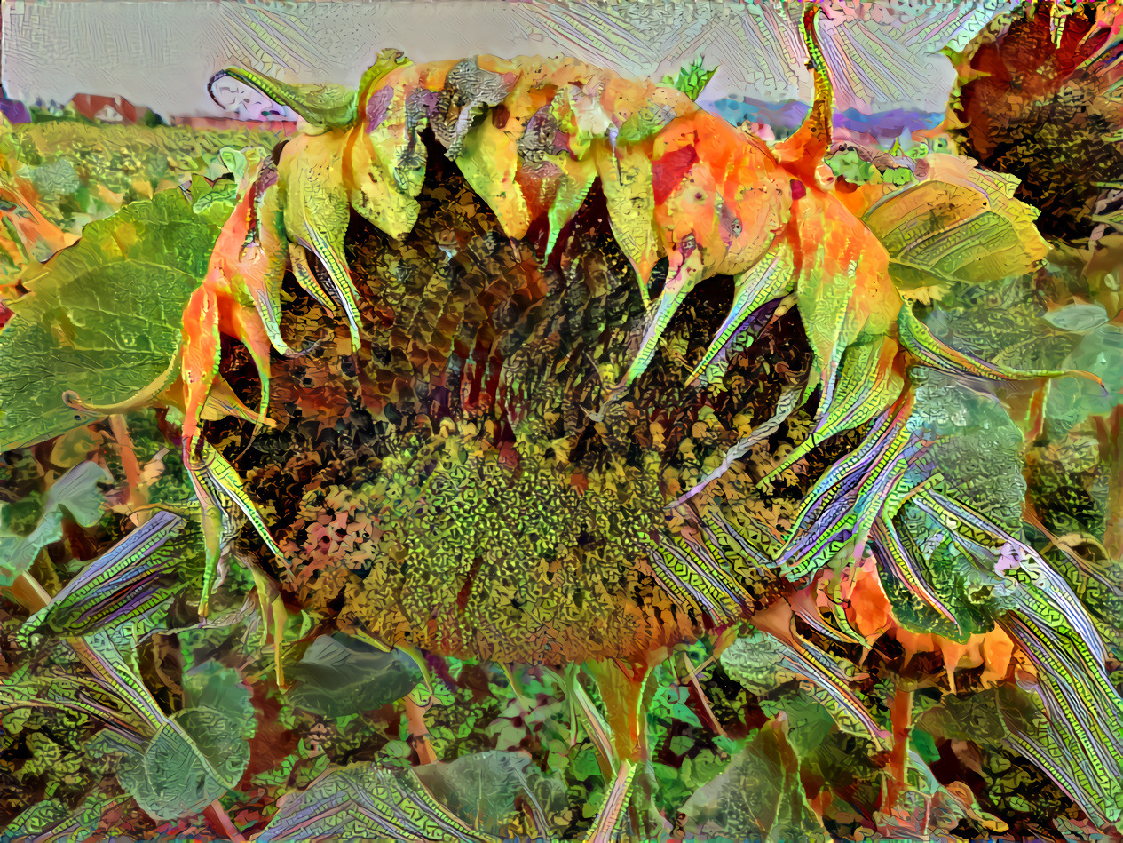 nodding sunflower head