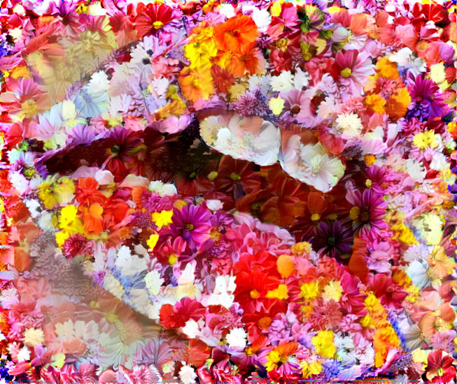 lips made with flowers