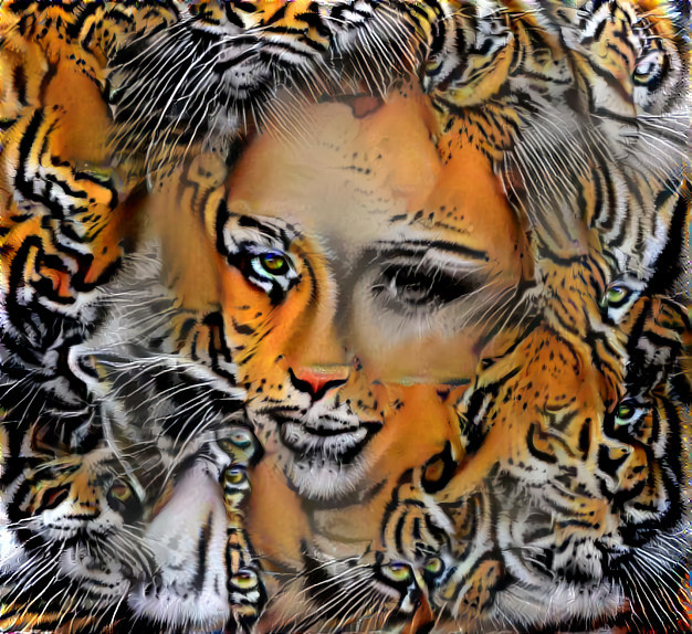 model, Shantal-Monique, retextured tiger