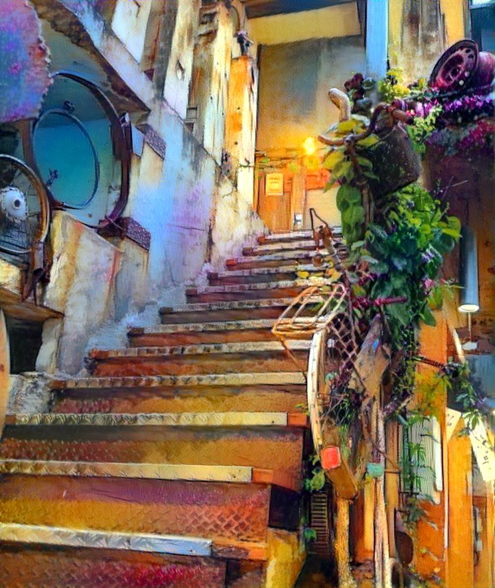 Stairs to gallery cafe