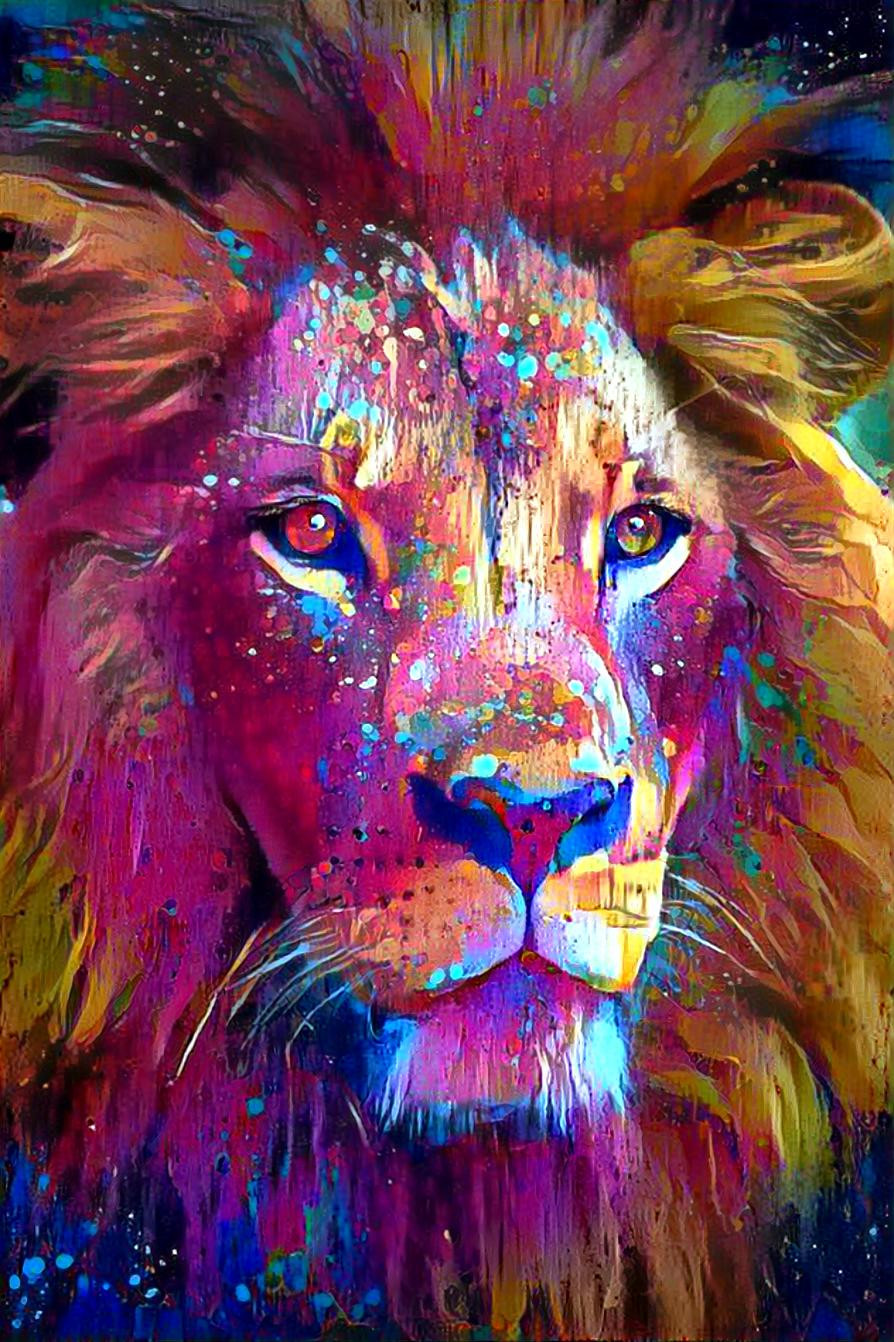 colorful lion
