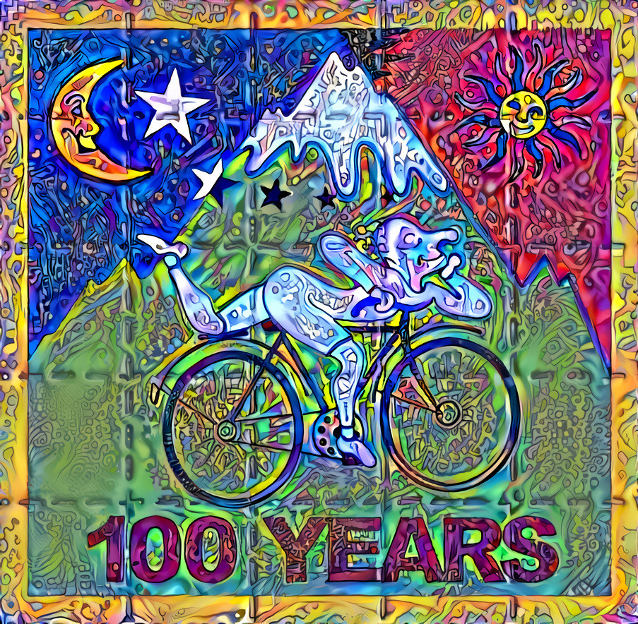 Psychedelic lsd blotter art 100 years acid trip