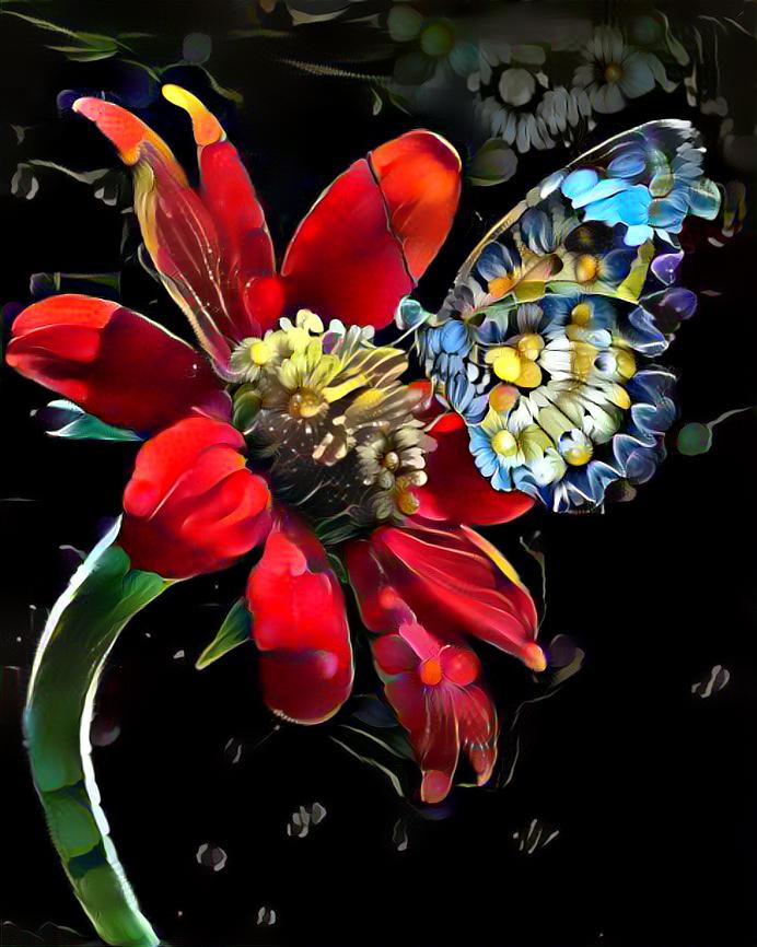 bloem met vlinder