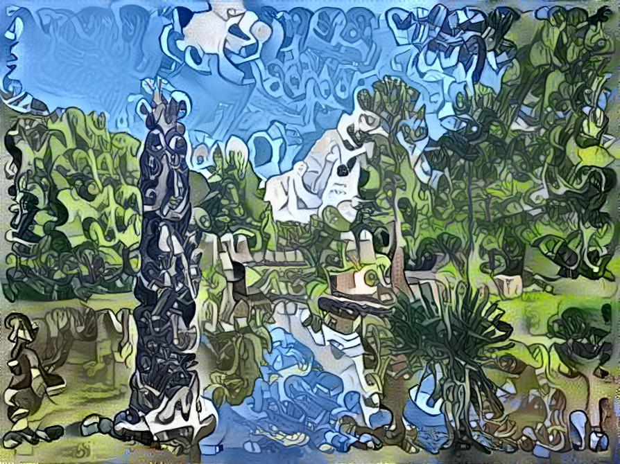 Sculpture garden pond