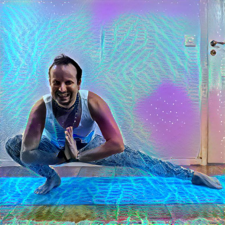 Synthwave yoga fun