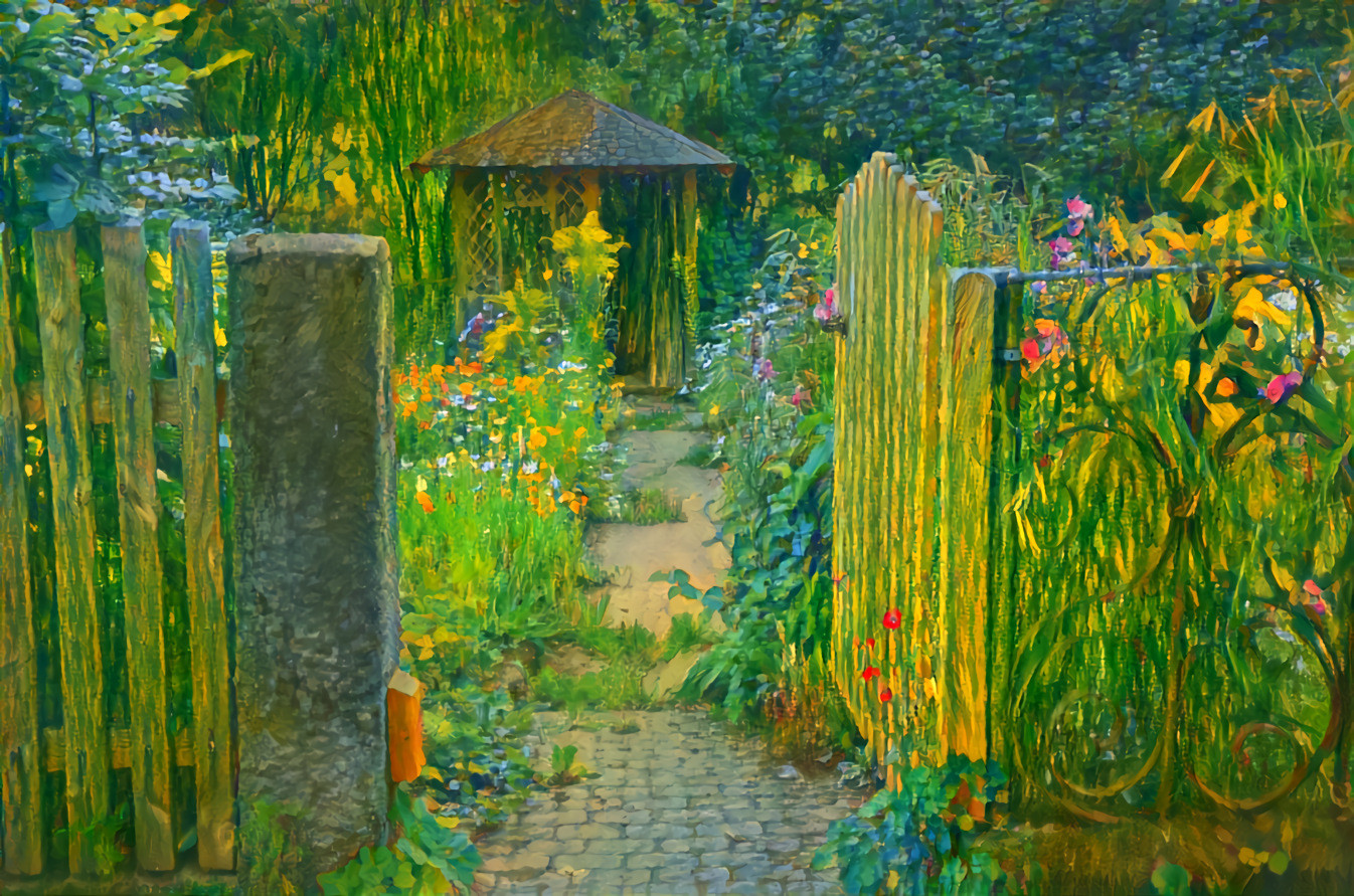 Garden gate, style after Vincent van Gogh