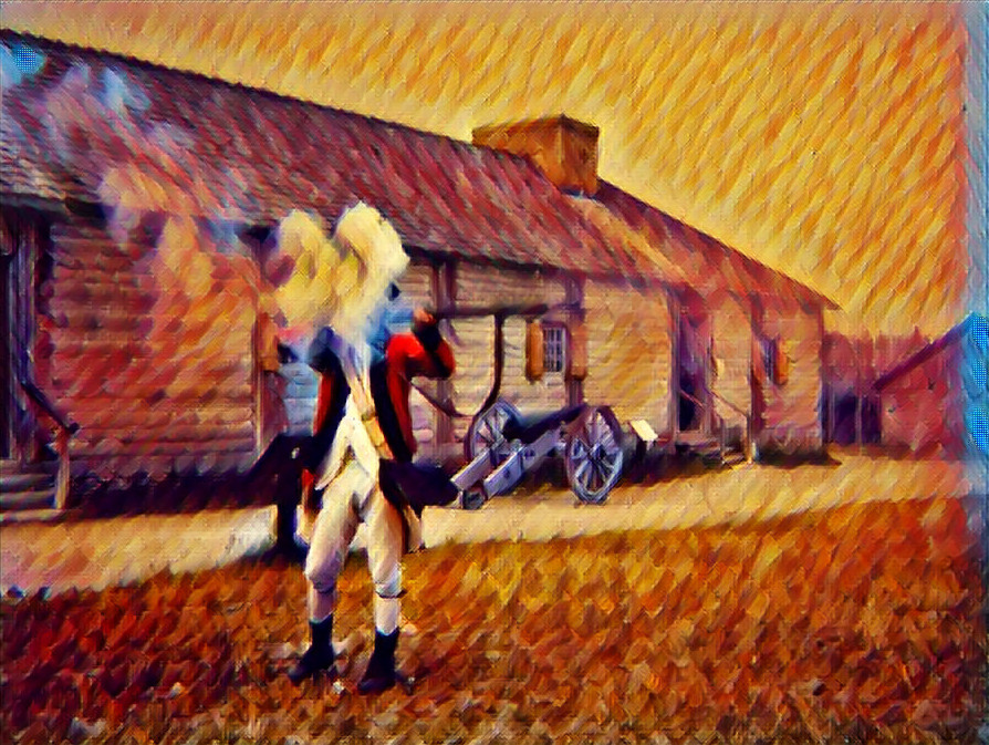 Musket Fire at Mackinaw Fort