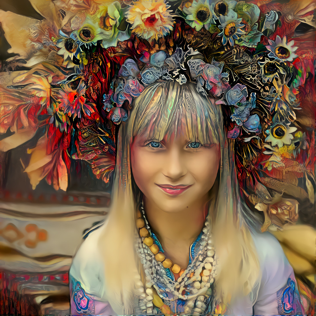 Ukrainian maiden, traditional Vinok headdress